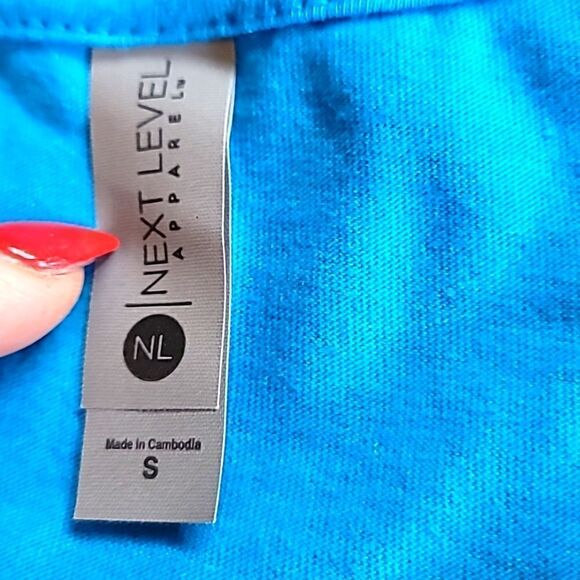 New Solid Turquoise Baby Tshirt Women's Size Small - Picture 2 of 5